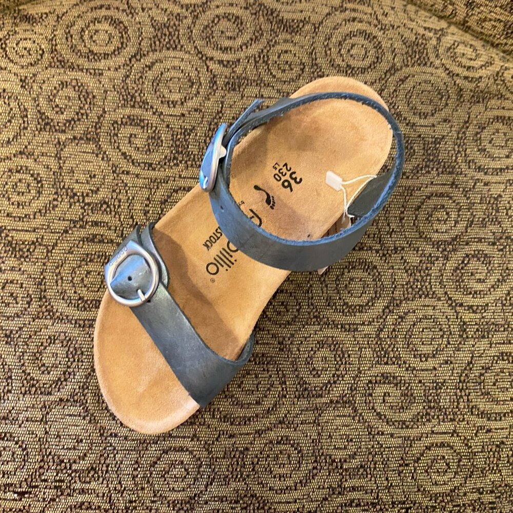Birkenstock (Papillio) - Soley Nubuck Leather Metallic Black (NEW W/ TAGS) - Picture 2 of 2